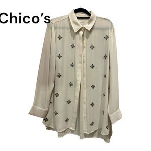 Chico's Cream White Embellished blouse